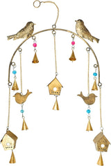 Metal Wind Chime for Home Garden Balcony Bird Bell Wind Chime Wall Door Hanging Item Feng Shui Vastu Bell Hanging Positive Vibe Antique Modern Decoration New year Gifts (Size:-26"X12")