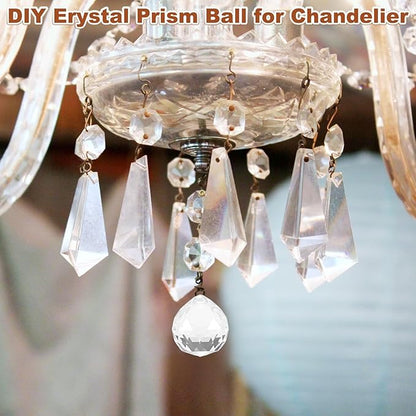 M METERXITY 20-Pack Crystal Ball Prisms, 24mm/0.94 Inch Chandelier Pendant Maker Hanging Crystals Chandelier Prisms for Home/Windows/Garden/DIY Decoration[Clear]