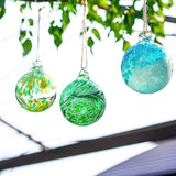 3pcs Hand Blown Glass Gazing Balls 2.3in Hanging Friendship Ball Decor for Home Garden Patio