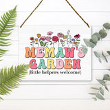 Memaw's Garden Wooden Sign Decor, Indoor Decoration Hanging Signs 8x10 Inches, Outdoor Garden Decor Yard Wall Hanging Decor Sign, Mothers Day Gifts Birthday Gifts for Mom Grandma