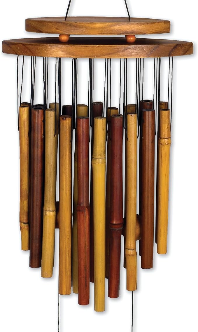 Sunset Vista Designs 91941 Outdoor Chimes Zen Gardens Bamboo Wind Chime for Patios Porches and More, 31-Inches Long, Apricot
