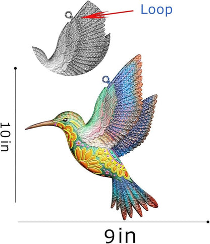 UXZCVIO Metal Cover 4 Hummingbird Garden Art Decoration, Home Garden Courtyard Outdoor Wall Decoration Sculpture