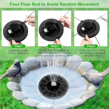 Bird Bath Fountain Pump Solar Powered, 2026 Upgrade 1.4W Floating & Standing Water Pump with 10 Nozzles for Garden, Pond, Pool, Outdoor
