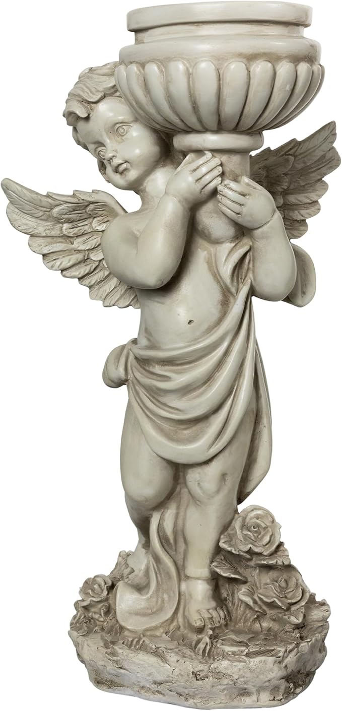 Northlight 17.5" Cherub Angel Bird Bath Outdoor Garden Statue
