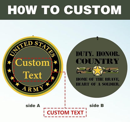Deep Tone Wind Chimes for Army Soldiers Memory Gifts, Personalized Name/Date/Text Wind Chimes for US Military, Sympathy Gifts for Veteran, Veterans Day Gift(Produced in USA)