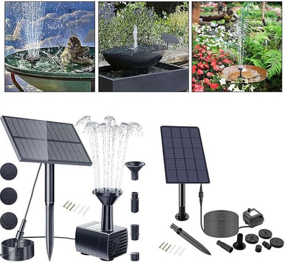 Solar Garden Fountain with Adjustable Spray Options, Perfect Addition to Bird Baths and Ponds (1.5W Without Battery)