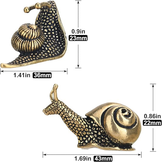 LCCCK 2PCS Brass Snail Figurine Mini Garden Statue, Cute Snail Brass Animals Figurines Home Copper Decor, Unique Outdoor Pond Garden Lawn Decor Landscaping, Landscape Animal Statue