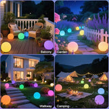 10-in Solar Orb Light, Waterproof Solar Globe Light Outdoor Dimmable RGB Color Changing Solar Garden Ball Light for Outside w/Remote, Landscape Lighting Mood Lamp w/Ground Stake for Yard Poolside Lawn