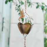 Topadorn Metal Rain Chain Decoration 7.85FT., Rain Catcher Metal Chain Gutter Downspout 94'' for House Eaves, Garden & Home, Flying Bird and Flower Shape Rain Chains