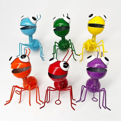 Cruis Cuka Metal Yard Art Garden Decor for Outside Cute Ants Yard Decorations Outdoor Lawn Ornaments Backyard Gifts for Mom - Set of 6
