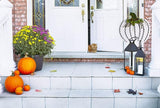 Morning View Pumpkin Garden Stakes Metal Yard Sign Fall Decor Outdoor Autumn Yard Stake Art Pumpkin Lawn Ornaments for Patio Porch Thanksgiving Halloween Harvest 30 Inches Tall(White)