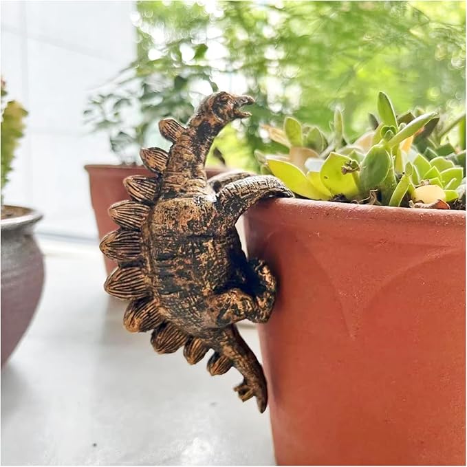Mini Resin Dinosaurs, Dinosaur Garden Statues, Flower Pot Plant Decoration, Fairy Garden Accessories, for Family or Friends,This is a Unique (Sword Dragon)