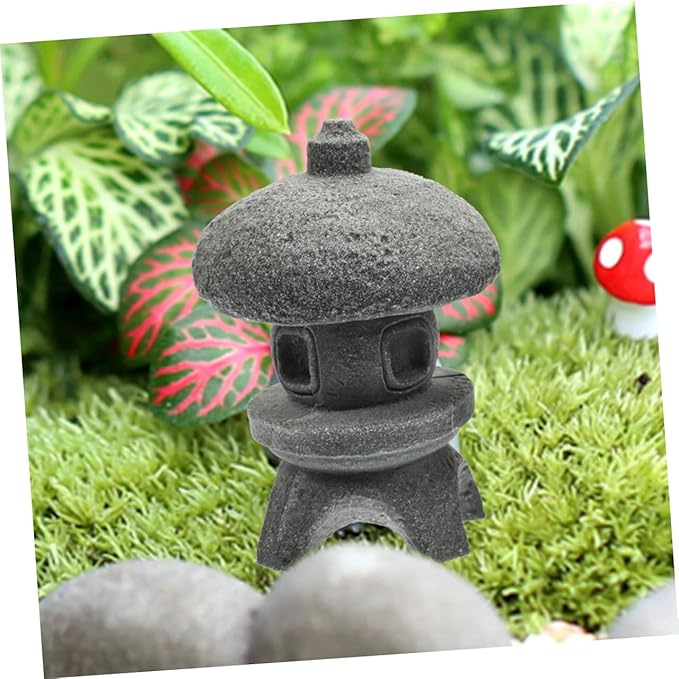 ORFOFE Japanese Style Zen Garden Statues 2 Pack Sandstone Decor for Outdoor/Indoor Asian Decor