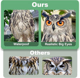 2PCS Hanging Effective Fake Owl Control Device Dual-Side Outdoors Owl with Reflective Tape for Patio Yard Outdoor Front Porch Backyard Windows