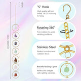 Thyle Healing Crystal Wind Chimes for Outside Window 7 Chakra Hanging Crystal Sun Catchers for Easter Indoor Outdoor Home Wall Decor Birthday Gifts(Rough Stone Style)