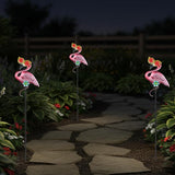 Solar Flamingo Yard Stakes 39.7" with Red Moving Eyeballs, Flamingo Solar Lights Outdoor for Pathway Patio Lawn Ornaments Garden Stakes