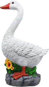 Joyful Porch Goose Statue Cygnus, Big Resin Garden Lawn Yard Décor, Sculpture, 20 inches High Figurine, Duck, Indoor and Outdoor, by GGTown TM