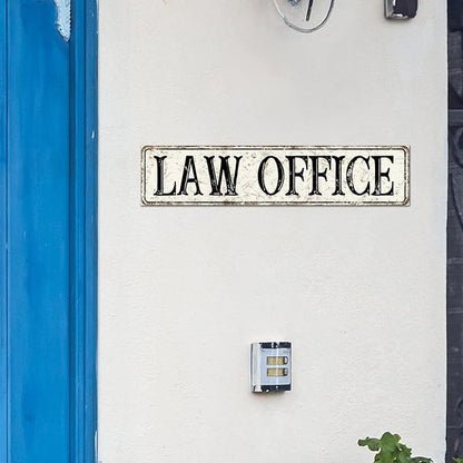Madcolitote Rustic Law Office Wood Signs Law Office Street Signs Customized Vintage Country Wood Plaque Farmhouse Wall Art Wall Decor for Home Bars Clubs Cafes Man Cave Party 4x18in