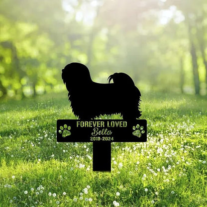 Custom Lhasa Apso Dog Metal Memorial Garden Stake Personalized Pet Grave Marker Name Sign Remembrance Stake Decor Sympathy Dog Loss,Outdoor Statues for Yard Garden Lawn Patio Pathway Grave.