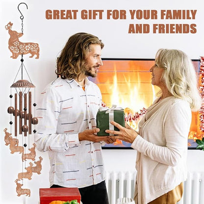 OLYCRAFT Corgi Dog Wind Chimes Outdoors Wind Chime Sympathy Memorial Windchime Iron Windchime Memorial Presents Butterfly Hanging Windbell for Patio Backyard Home Garden Pendant Decoration