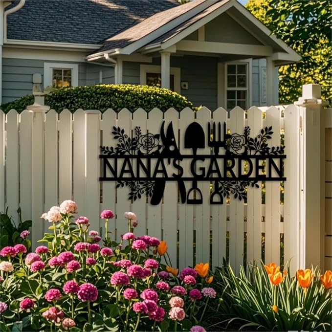 Custom Flower Garden Signs Personalized Outdoor Garden Signs with Name Garden Decor Funny Garden Signs Patio Sign Yard Sign