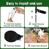 Halloween Solar Lights Outdoor Waterproof Solar Scary Eyeball Lights, 2 Pack Green Eyeball Swaying Firefly Lights, Solar Halloween Path Lights for Yard Garden Lawn Party Decor,