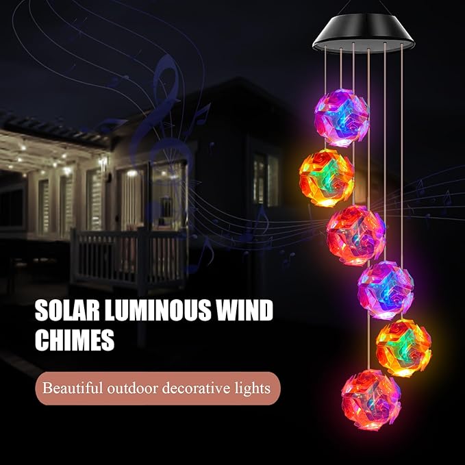 Hanging Solar Lights, Outdoor Color Change Wind Chime Light Decoration, Father/mom/Woman/Grandmother/Daughter/Aunt/Friend/Wife and Sisters, Gardening Gift, Birthday Gift, Garden/Patio Decoration.