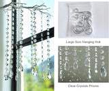 KANPURA 1ft 10pcs Teardrop Crystals Garland,Crystal Teardrop Chandelier Replacement,Hanging Glass Crystals for Chandelier, Christmas Tree, Wedding Decor(Clear)
