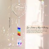Friendship Gift Suncatcher, Best Friend Crystal Hanging Ornament for Rainbow Maker Bestie Gifts Hanging Crystal Heart Sun Catcher Ornament Gift for Hanging Decoration