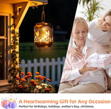 SRNPMIU Solar Lanterns Garden Decor, Solar Light Outdoor Waterproof, Hummingbird Hanging Lantern Lights for Women Mom Grandma, Yard Decorations Lanterns for Yard, Patio, Backyard, Porch