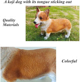 Garden Corgi Statue Dog Figurines Indoor/Outdoor Garden Landscaping Sculpture Corgi Sticking Out His Tongue Statues for Patio, Yard or Lawn Flower Pots Balcony Puppy Ornaments