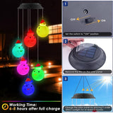 PACETAP Christmas Solar Wind Chimes Outdoor, Color Changing LED Hanging Decor, New Year Garden Decoration for Children/Mom