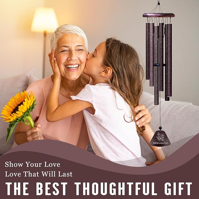 Mothers Day Grandma Gifts, Best Grandma Ever 32" Wind Chimes for Outside, Birthday Gifts for Grandmother, Christmas Birthday Present for Grandmother, Great Gigi Nana Mimi Granny Gift Ideas