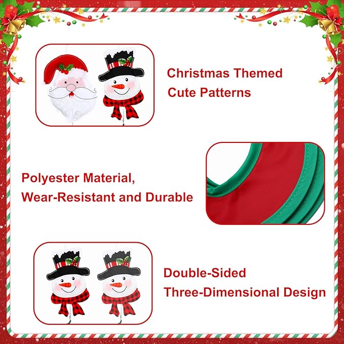 NOVWANG 2 Pcs Christmas Wind Spinners, 40 Inch Christmas Santa Snowman Wind Spinners Winter Outdoor Hanging Decorations for Holiday Indoor Outdoor Yard Patio Lawn Garden Decor