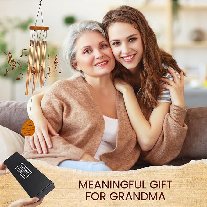 Gift for Nana from Grandkids Unique Outdoor Windchimes, Thoughtful Gifts Ideas for Christmas, Thanksgiving, Mother's Day & Birthday
