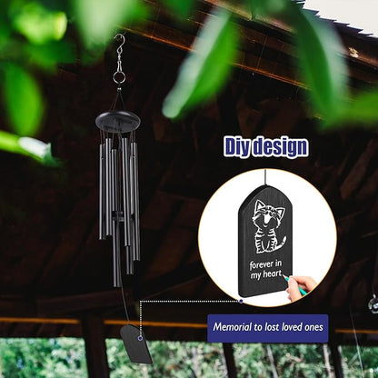 Wind Chime, Classic Wind Chimes for Outdoor Indoor Decor Smooth Melodic Tones Chime for Garden Patio Balcony and Home - 29 Inch with 6 Tubes & DIY Pendants for Outdoor Garden Patio Decor
