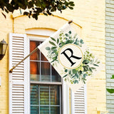 AVOIN colorlife Monogram Letter R Floral House Flag 28x40 Inch Double Sided Outside, Family Last Name Initial Yard Outdoor Decoration