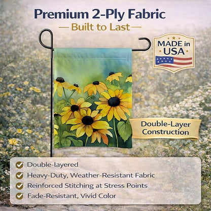 Caroline's Treasures Maryland Black-Eyed Susans in Watercolor Garden Flag Mailbox Flag Decorative Yard Flag Banner Outside Patio Artwork Yard Flower Beds, Garden Size, Multicolor