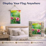 Caroline's Treasures Iowa Wild Prairie Roses in Watercolor Garden Flag Mailbox Flag Decorative Yard Flag Banner Outside Patio Artwork Yard Flower Beds, Garden Size, Multicolor
