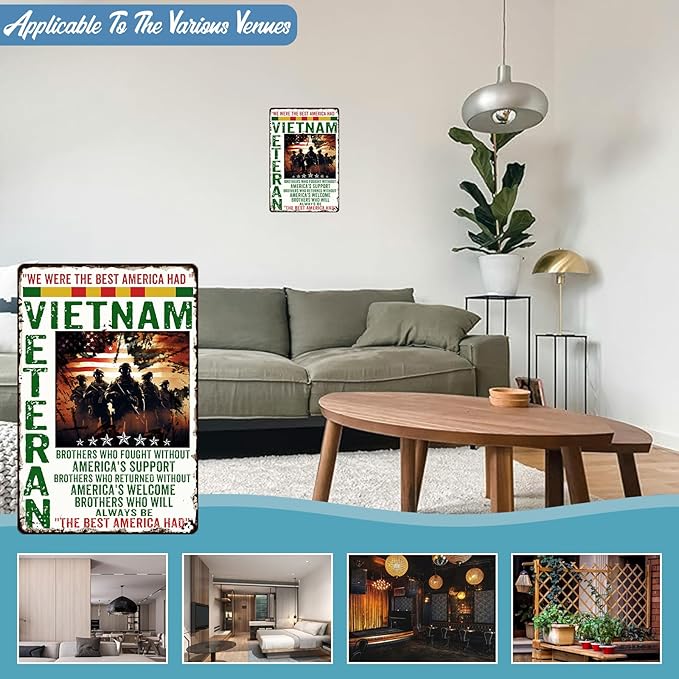 Veterans Day Metal Tin Sign Vietnam Veteran We Are The Best American Retro Tin Sign For Wall Art Shabby Chic Gift Suitable Veteran12x8 Inch 8x12 inch