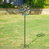 DREAMSOUL 360° Wind Spinners Outdoor, 13" Dia Wind Spinner with Metal Stake, Kinetic Two Way Spinner for Yard Garden Outdoor Decor