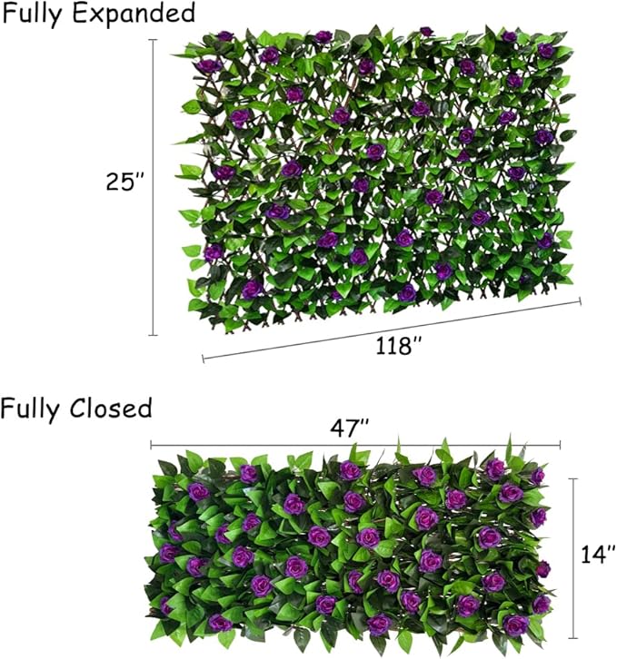 LANDGARDEN Privacy Fence Screen Artificial Leaf Faux Ivy Expandable/Stretchable Fence Cover
