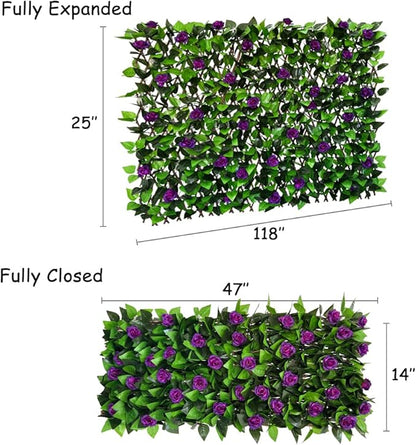 LANDGARDEN Privacy Fence Screen Artificial Leaf Faux Ivy Expandable/Stretchable Fence Cover