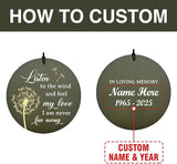 Personalized Wind Chimes 36inch, in Loving Memory of Sympathy Wind Chimes, Dandelion Memorial Wind Chime, Loss of Loved Dad/Mom Outdoor, Funeral Gifts, Listen to the Wind
