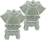 Yardwe 6pcs Stone Pagoda Statue for Garden Decor Micro Landscape Ornament Home Decoration