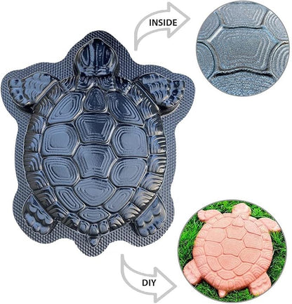 AUTUMN DIY Non-Slip Stepping Stones - Concrete Walkway Turtle Statue Mold, Textured for Garden Decor, Made in USA