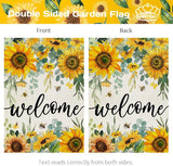 CROWNED BEAUTY Summer Garden Flag Sunflowers 12x18 Inch Double Sided Small Yellow Floral Seasonal Holiday Decoration for Outside Yard