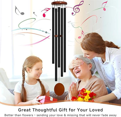 Bursvik Wind Chimes for Outside Deep Tone, 60 inch 5 Heavy Duty Tubes Aluminium Metal Extra Large Wind Chimes Outdoor, Decoration for Garden, Patio, Yard, Gift for Mother's Day, Birthday