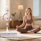 Crystal Wind Chimes Suncatcher, Window Prism Hanging Decor with Rainbow Maker Feature, Metal Frame Crystal Design for Indoor Outdoor Spaces, Home Garden Gifts Idea
