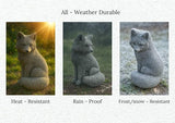 Sitting Fox Statue Garden Sculpture Painted Animal Figure Concrete Outdoor Decoration Yard Ornament Animals Lovers Gift Porch Fox Figurine Backyard Art